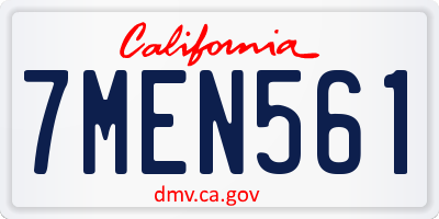 CA license plate 7MEN561