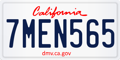 CA license plate 7MEN565