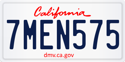 CA license plate 7MEN575