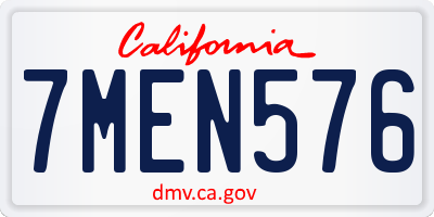 CA license plate 7MEN576