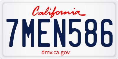 CA license plate 7MEN586