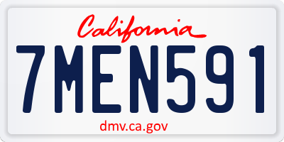 CA license plate 7MEN591