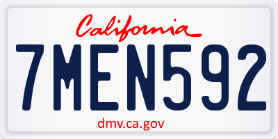 CA license plate 7MEN592