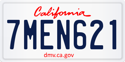 CA license plate 7MEN621