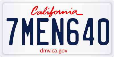 CA license plate 7MEN640