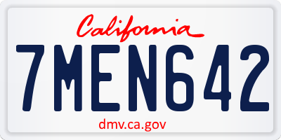 CA license plate 7MEN642