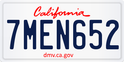 CA license plate 7MEN652
