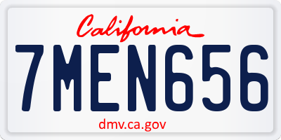 CA license plate 7MEN656