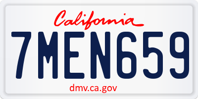 CA license plate 7MEN659
