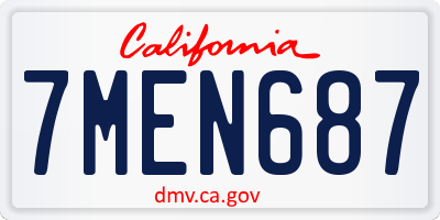 CA license plate 7MEN687