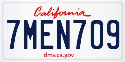 CA license plate 7MEN709