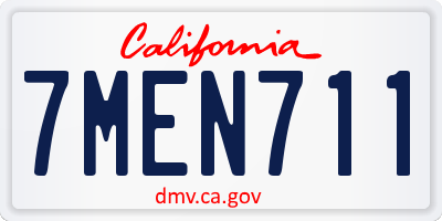 CA license plate 7MEN711