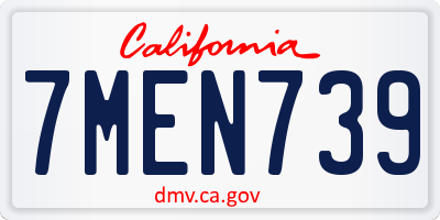 CA license plate 7MEN739