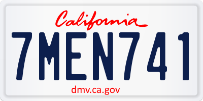 CA license plate 7MEN741