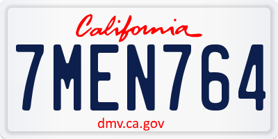CA license plate 7MEN764