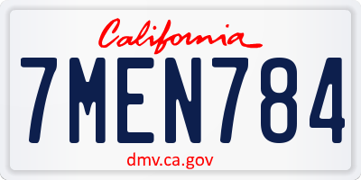 CA license plate 7MEN784