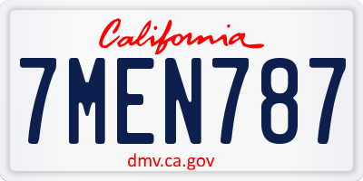 CA license plate 7MEN787
