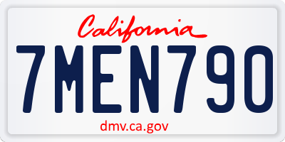 CA license plate 7MEN790
