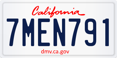 CA license plate 7MEN791