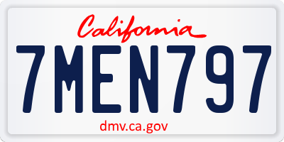 CA license plate 7MEN797