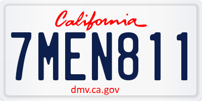 CA license plate 7MEN811