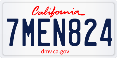 CA license plate 7MEN824