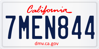 CA license plate 7MEN844