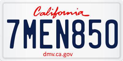 CA license plate 7MEN850