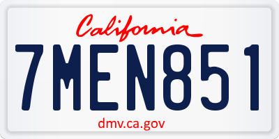 CA license plate 7MEN851