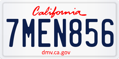 CA license plate 7MEN856