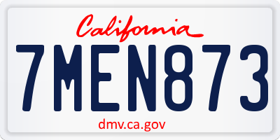 CA license plate 7MEN873