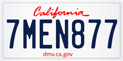 CA license plate 7MEN877
