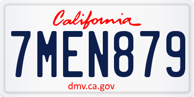 CA license plate 7MEN879