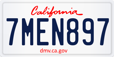 CA license plate 7MEN897