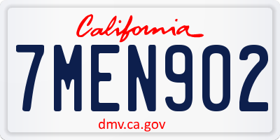 CA license plate 7MEN902