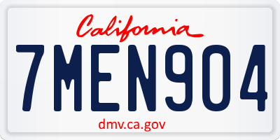 CA license plate 7MEN904