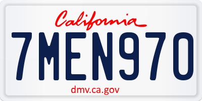 CA license plate 7MEN970