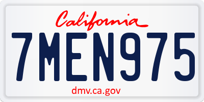 CA license plate 7MEN975