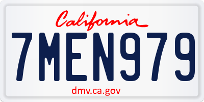 CA license plate 7MEN979