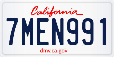 CA license plate 7MEN991