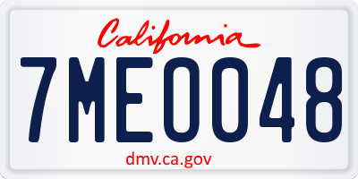 CA license plate 7MEO048