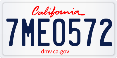 CA license plate 7MEO572