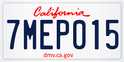 CA license plate 7MEP015