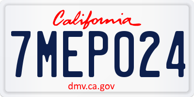 CA license plate 7MEP024