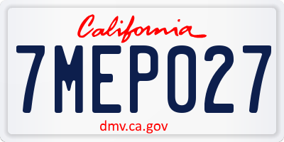 CA license plate 7MEP027