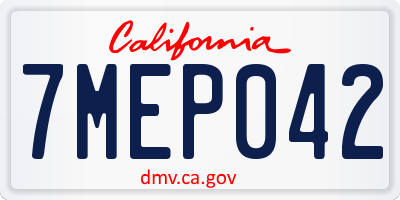 CA license plate 7MEP042