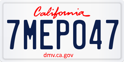 CA license plate 7MEP047