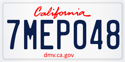 CA license plate 7MEP048