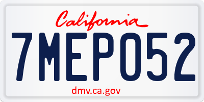 CA license plate 7MEP052