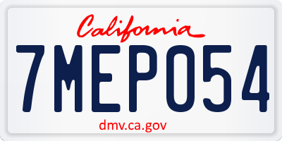 CA license plate 7MEP054